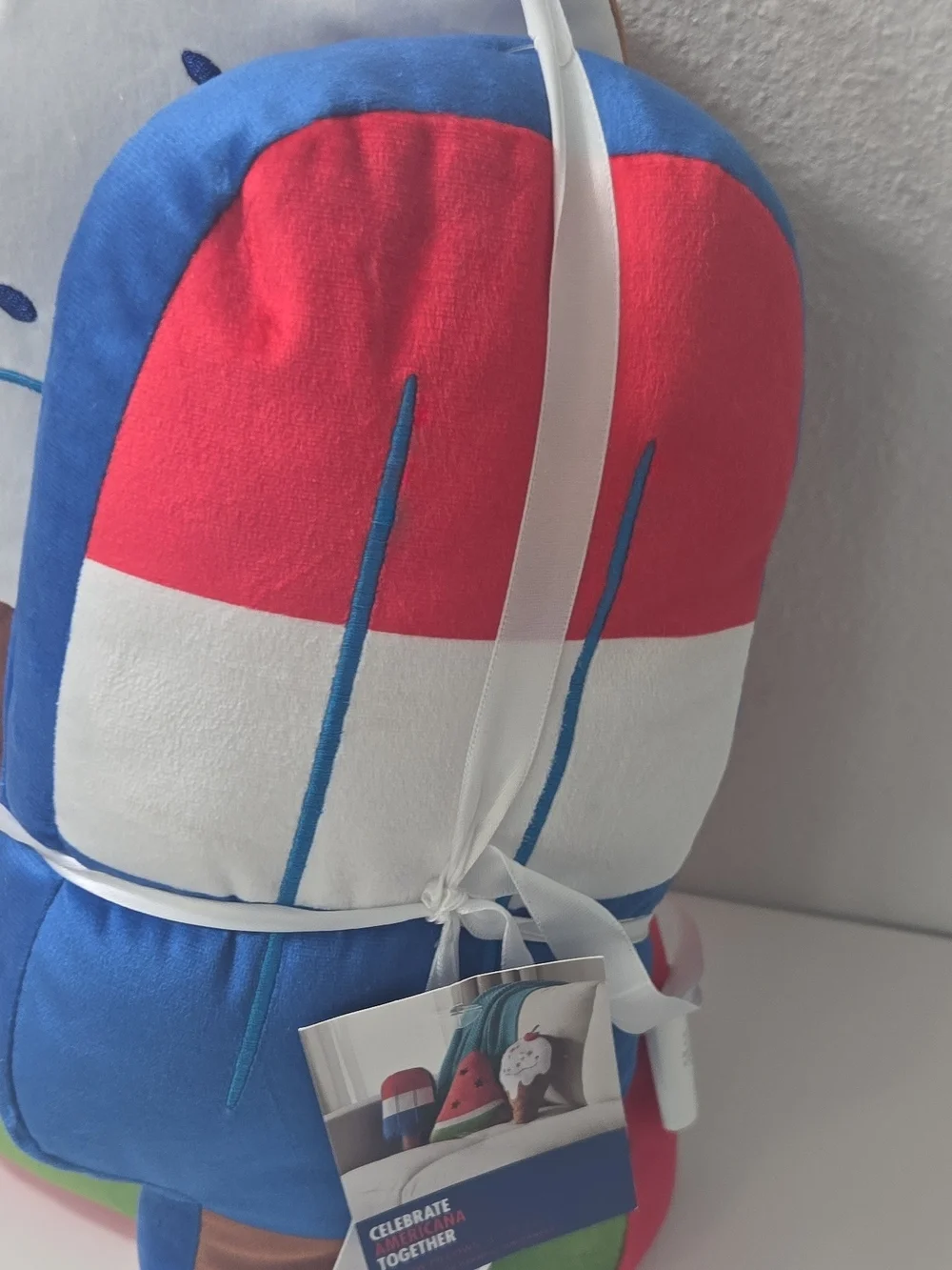 Plush Character Pillow - Red, Blue, White, Green, Brown